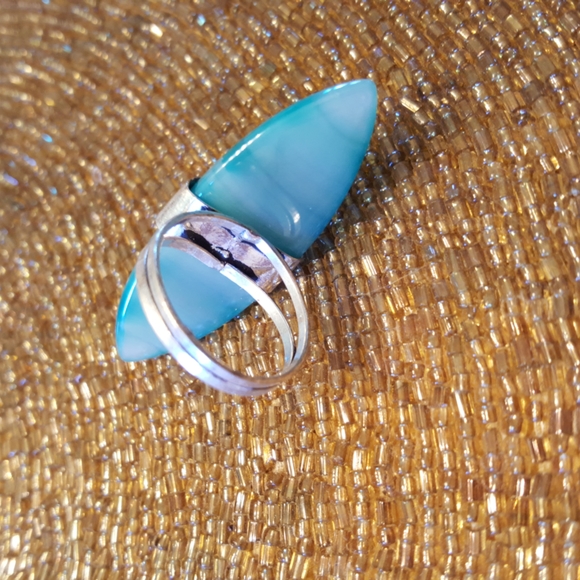 Green Agate & Peridot Ring - Picture 3 of 7